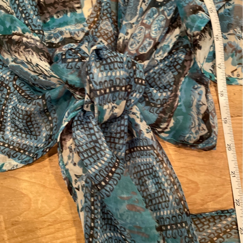 Free People Love Potion Turquoise flowy geometric kimono tie top Boho  XL - Picture 10 of 11